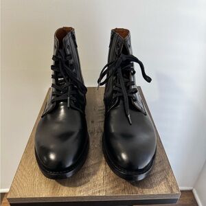 Frye Men's Black Leather Boots,Size12D,  Side Zipper, Brand New, Good Year Welt